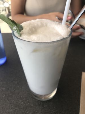 Signature coconut shake 👌 at Chau Veggie Express in Vancouver