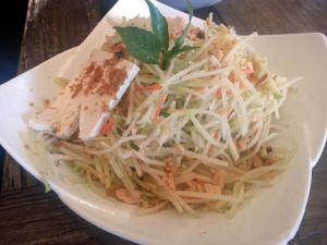 green papaya salad at Chau Veggie Express in Vancouver
