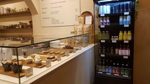 Sweet stuff and drinks. at Gecko Coffeehouse in East London