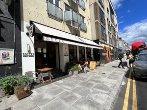 Outside   at Gecko Coffeehouse in East London