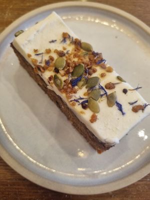 Carrot cake at Gecko Coffeehouse in East London