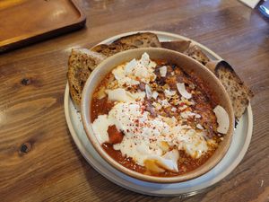 Great place for brunch. Had a lovely coconut shakshuka:) at Gecko Coffeehouse in East London