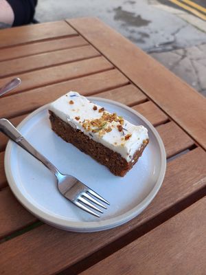Carrot cake at Gecko Coffeehouse in East London