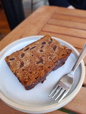 Banana bread with chocolate chips at Gecko Coffeehouse in East London