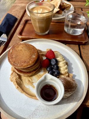 Protein pancakes   at Gecko Coffeehouse in East London