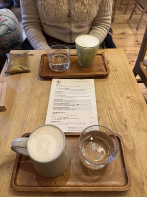 Chai Latte and Matcha  at Gecko Coffeehouse in East London