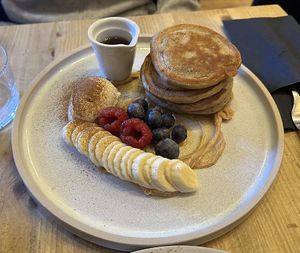 Protein pb pancakes   at Gecko Coffeehouse in East London