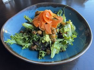 Farmer Salad with added Tofu  at RED LENTIL in Sharon