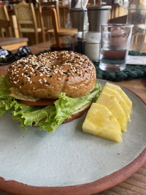 Tofu Bagel  at Doba in Mazunte