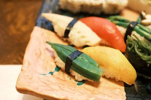 Vegan sushi March 23, 2023 at Sushi Takeda- 鮨処たけ田 in Ninohe