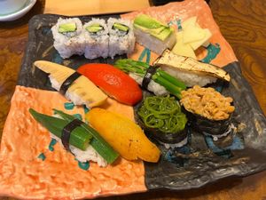 Vegan sushi March 23, 2023 at Sushi Takeda- 鮨処たけ田 in Ninohe