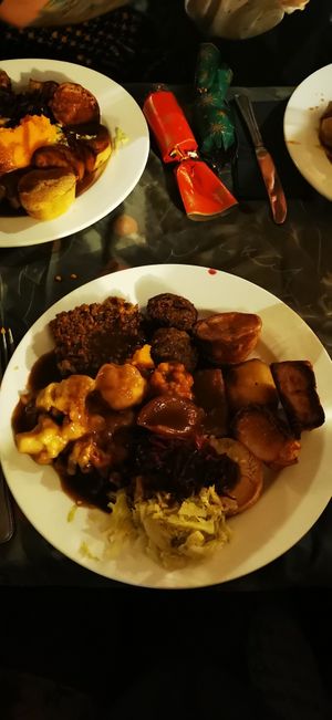 The vegan roast with yorkie and cauli cheese! at The Plough Inn in Taunton