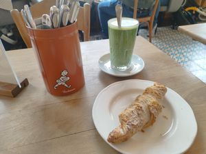 Matcha oat and nut croissant at Walter Buchmann - Hubertus in Zurich