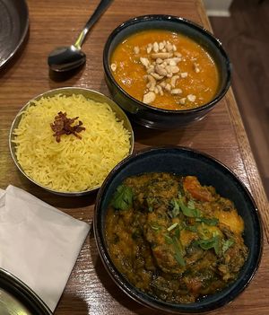 Badami and saag aloo  at Chaat Indian Tapas & Lounge in West Kirby