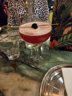 The pomegranate fizz mocktail. at Chaat Indian Tapas & Lounge in West Kirby