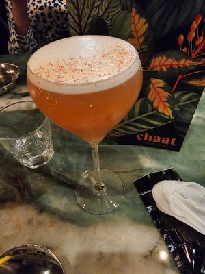 The Rajistar martini cocktail. at Chaat Indian Tapas & Lounge in West Kirby