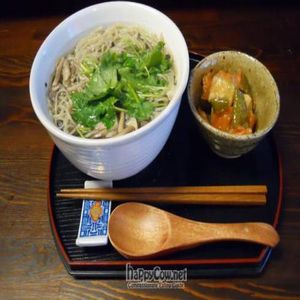 Noodles made of mate tea. at Sujata in Kyoto