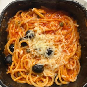 Spaghetti Puttanesca (Made Vegan) at Bennyssimo in Bathgate