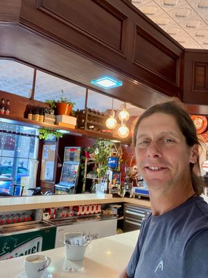 View from the bar to the street at Pasiones Bar  in Gijon