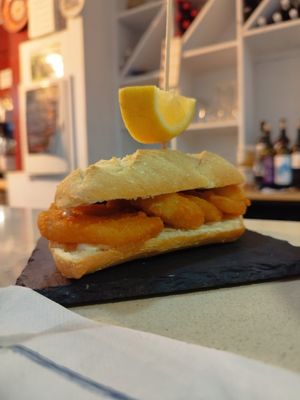 Bocadillo de no-calamares at Pasiones Bar  in Gijon