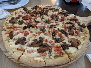 The best pizza ever at Pasiones Bar  in Gijon