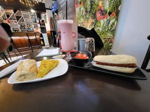 Tortilla and Choripan - VERY YUM! at Pasiones Bar  in Gijon