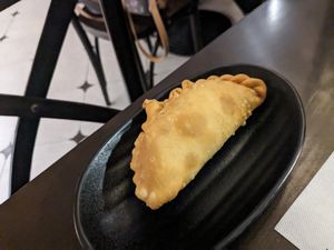 Argentinian empanada with no-chicken at Pasiones Bar  in Gijon