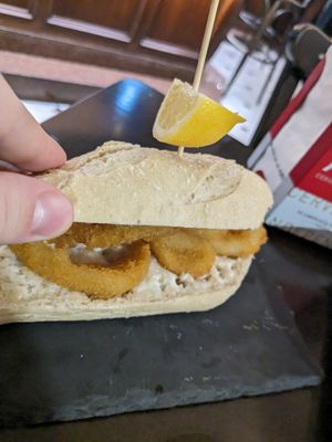 Calamari sandwich at Pasiones Bar  in Gijon