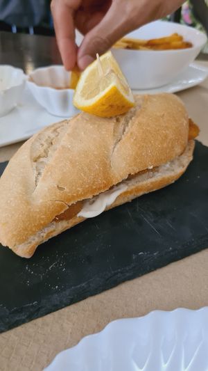 No squid sandwich  at Pasiones Bar  in Gijon