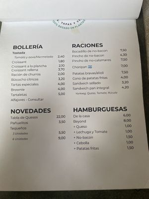 Menú  at Pasiones Bar  in Gijon