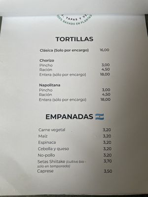 Menú  at Pasiones Bar  in Gijon