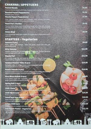 Menu 1 at Pint Size Indian in Point Cook