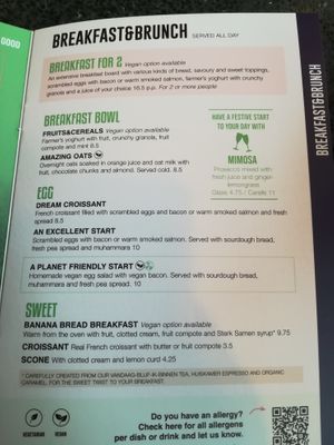 Menu at Anne&Max in Apeldoorn