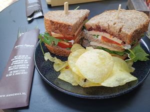 Vegan club sandwich with smoked tofu!! 🥪 at Anne&Max in Apeldoorn