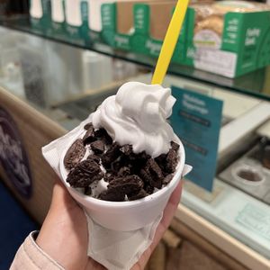 oat milk vanilla with oreos  at Paradise Yogurt in San Diego