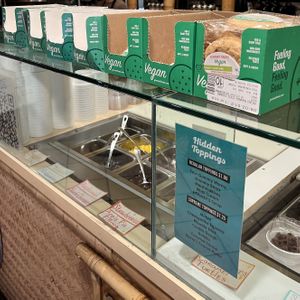 so many flavors of vegan cookies  at Paradise Yogurt in San Diego