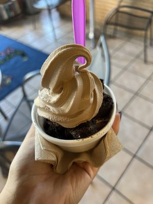mint chocolate with oreos  at Paradise Yogurt in San Diego