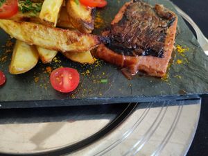 Tofu salmon close at TANTRA in Salta