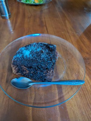 Chocolate cake at Tulasi in Cochabamba