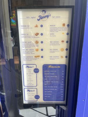 Menu  at Jimmy's Street Food in Paris