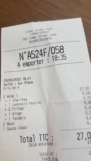 13,50 plate + fries + drink at Jimmy's Street Food in Paris