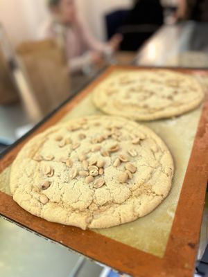 Brand new fat cookie - peanut butter and peanuts  at Jimmy's Street Food in Paris
