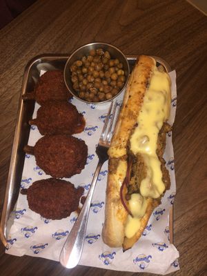 Wings 🍗+ chickpeas + sub sandwich 🥪   at Jimmy's Street Food in Paris