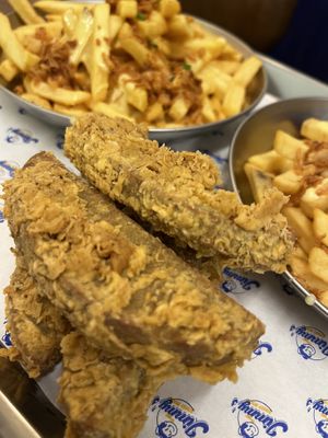 Loaded fries and tenders  at Jimmy's Street Food in Paris