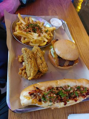 Loaded fries, cheezy Burger, Sub Sandwich, tenders at Jimmy's Street Food in Paris