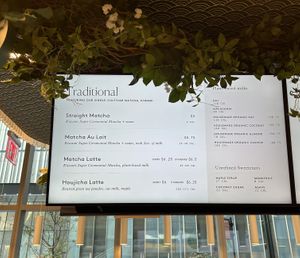 Fall 2023 menu at Matchaful Cafe in New York City