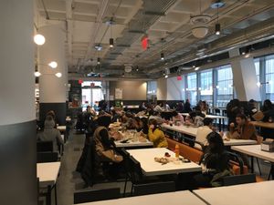 One of many places to sit inside and eat. at Whole Foods Market - Manattan West in New York City