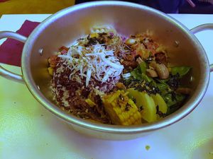 Vegetables and rice at Bep Chay in Toulouse