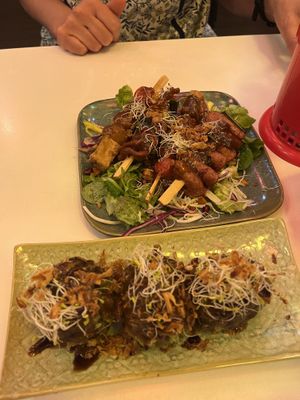 Skewers and rice balls   at Bep Chay in Toulouse