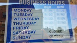 Posted business hours 10/5/19 at Pure N Simple in Glens Falls